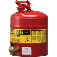 JustriteMD – Bidon de sécurité pour laboratoire en acier et polyéthylène, bidon de tablette en acier-Les robinets à fermeture automatique offrent une distribution contrôlée des liquides dangereux