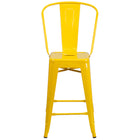 Flash Furniture – Tabouret de comptoir en métal pour l’intérieur et l’extérieur, hauteur de 24 po, jaune (CH3132024GBYL)-Tabouret de comptoir style Bistro