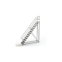 Tri-Arc Safety Slope Rolling Ladder, 14 Step, 140" x 133", Serrated (KDEC114242)-Frame Material: Steel