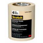 Scotch Contractor Grade Masking Tape - 1.41 in W x 60.1 yd L (36 mm W x 55 m L) - Pack of 4 Rolls-3-day clean removal leaves behind no damage or sticky residue
