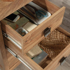 Sauder 66"W Cannery Bridge L-Desk - Sindoori Mango-Finished on all sides for versatile placement in any room