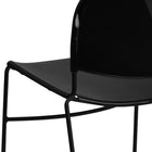 Flash Furniture HERCULES Series Black Ultra-Compact Stack Chair with Black Powder Coated Frame-No-Fade Infused Polypropylene Material