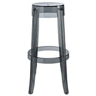 Nicer Furniture Charles Ghost Counter Stool - Transparent Smoke -Non-Marking Feet
