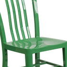 Flash Furniture Commercial Grade Green Metal Indoor-Outdoor Chairs - 2 Pack-Galvanized Steel Construction