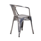 Nicer Furniture Stackable Industrial Tolix A Style Armchair - Galvanized-21.3 W x 27.5 H x 18.9 D inches