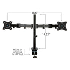 3M Dual Monitor Mount - MM200B-Sturdy steel construction holds two monitors up to 28.5 inches wide and 20 lbs