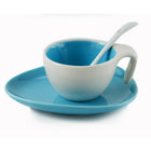Tannex - Ensemble de 6 tasses à expresso avec soucoupes et cuillère, 2 oz, bleu-Bleu
