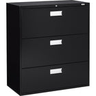 Staples Lateral File Cabinet, 3 Drawer, Black-Heavy-duty 3-piece, ball-bearing slide suspension for drawers that glide smoothly