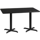Flash Furniture – Table en stratifié noir de 30 x 60 po avec 2 bases de 22 x 22 po (XUBK3060T2222)-Table d'hospitalité