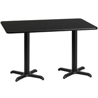 Flash Furniture – Table en stratifié noir de 30 x 60 po avec 2 bases de 22 x 22 po (XUBK3060T2222)-Table d'hospitalité