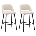 CorLiving DDW-351-B Blakeley Tabouret de bar en velours crème - Lot de 2-L'heure de l'apéritif devient élégante avec notre tabouret de bar en velours Blakely. Aussi confortable qu'élégant, le détail du rembourrage en velours de luxe vous invite à vous détendre avec vos boissons, collations et amis préférés, tous les soirs de la semaine. Complété par un design épuré et peu encombrant avec des pieds en fer modernes : vous pouvez vous attendre à ce que ces tabourets de comptoir soient le point focal de votre î