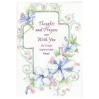 Rosedale 5-1/2" x 8" Thoughts And Prayers Are With You Sympathy Greeting Cards And Envelopes, 12 Pack (17561)-Printed on premium uncoated card stock