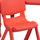 Flash Furniture 24"W x 48"L Rectangular Plastic Height Adjustable Activity Table Set with 4 Chairs - Red-Primary Red Color