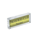 Azar Displays 3" x 8" Vertical/Horizontal Block Acrylic Sign Holder, Clear (104431)-Two-3/4" thick pieces of acrylic