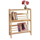 Winsome Bookshelf with Slanted Shelf, Natural-2-tier bookshelf holds books at upward slant for easy viewing