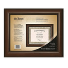 St. James Awards & Certificate Frame -  for 8.5" x 11" Letter Size Documents - Milano Cherry-Wall mount in landscape, portrait orientation or tabletop display