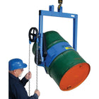 Drum Lifters, Geared Tilted, Half Full Cap. Lbs., 800, Geared Tilted Drum Lifters, Wt. Lbs., 109-Drum Size - 45-gallon steel; 22 1/2" dia.