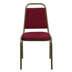 Flash Furniture – Chaise banquet empilable Hercules à dossier trapézoïdal, tissu bourgogne et structure dorée, 4/pqt-Ensemble de 4 chaises de banquet polyvalentes