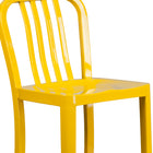 Flash Furniture Commercial Grade 30" High Metal Indoor-Outdoor Barstool with Vertical Slat Back - Yellow - 2 Pack-Galvanized Steel Construction