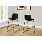 Monarch Specialties 7754 Barstool - Black Leather-Look/Black Metal-Slim black metal frame, versatile for use in multiple rooms