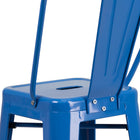 Flash Furniture 30" High Blue Metal Indoor-Outdoor Barstool with Back-Seat Size: 12''W x 12''D