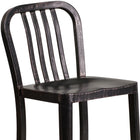 Tabouret à hauteur de comptoir de qualité commerciale pour l'intérieur / l'extérieur de 24 po en métal doré noir antique-Structure en acier galvanisé