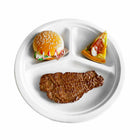 Globe Commercial Products 9" Round Fibre Bagasse Compostable Plate - 3 Compartment - 500 Pack-500 Pack