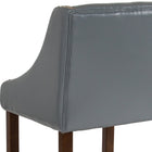 Flash Furniture Carmel 24"H Transitional Walnut Counter Height Stool with Accent Nail Trim in Light Grey LeatherSoft - 2 Pack-CA117 Fire Retardant Foam