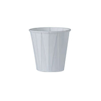 Solo Pleated Paper Water Cup, Rolled Rim, White, 3-1/2 oz., 50/100Pack Pack-White