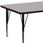 Flash Furniture 30"W x 72"L Rectangular Grey Thermal Laminate Activity Table - Height Adjustable Short Legs-Recommended Grade Level: Preschool - 2nd Grade