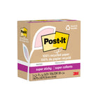 Post-it 100% Recycled Super Sticky Notes - 3" x 3" - Wanderlust Pastels Collection - 370 Sheets - 5 Pack-Post-it 100% Recycled Paper Super Sticky Notes have 2X the sticking power