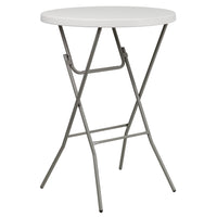 Flash Furniture 32" Round Granite Plastic Bar Height Folding Table, White-Ready To Use Commercial Table