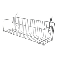 Wamaco Slatwall/Gridwall Wire Video Shelf - 24" W x 7" D x 7"H - Chrome-Ideal for DVDs, video games & books