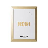 MasterVision Magnetic Dry-Erase Quote Board - "DREAM" Quote - Gold Metallic Frame - 18" W x 24" L-Magnetic steel dry erase surface is suitable for frequent use