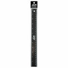 JAM Paper Stainless Steel Ruler with Non-Skid Backing - 12" - Black - 12 Pack-Quantity: 12 Rulers per Pack