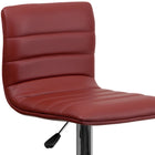 Flash Furniture Contemporary Vinyl Adjustable Height Barstool with Horizontal Stitch Back & Chrome Base - Burgundy - 2 Pack-Swivel Seat