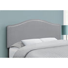 Monarch Specialties 6011F Full Size Headboard - Grey Leather-Look-Product dimensions: 50.5"H x 57.25"L x 3"D