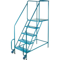 Kleton Tilt-N-Roll Ladders, Steel, 5 Steps, 22" Wide, 24" D x 47" H Top Step-Frame Material: Steel