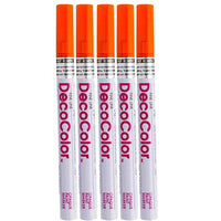 JAM Paper Marvy Uchida Fine-Point Opaque Paint Marker - Orange - 5 Pack (7665899g)-Opaque paint marker features a fine calligraphy tip for creating detailed designs