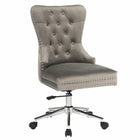 Plata Import Boyel Upholstered Velvet Office Chair - Grey-Grey velvet