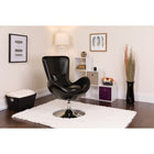 Flash Furniture Egg Series Black Leather Side Reception Chair-Seat Cushion