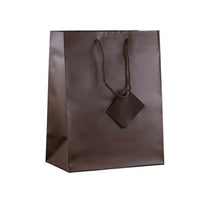 Jam Paper - Sacs-cadeaux mats avec poignées en corde - Grand - 10 po x 13 po x 5 po - Brun chocolat - paquet de 100-Couleur: Chocolat Mat