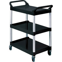 Cart Service 19"x34"x38"3 Shelf Black-Qty/Pk - 1