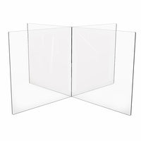 Eddie's - Pare-éternuement séparateur à 4 voies en acrylique - 47,50 L x 47,50 L x 23,50 H po - transparent-Transparent Acrylique Écran de protection des caissiers (protection anti-éternuements des caissiers)