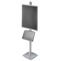 Azar Displays Snap Frame Sky Tower Display with Steel Shelf (300291-SLV)-Snap Frame