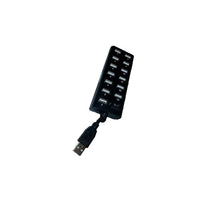 MMNOX UH045 13-Port 2.0 USB Hub with Switch, Black-13-port USB hub