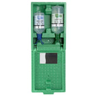 Plum – Station de bain oculaire Duo format moyen-Station murale anti-poussières comprenant 2  x 1000 ml Lave-oeil Duo, un pictogramme sur le devant et un miroir à l'intérieur du couvercle