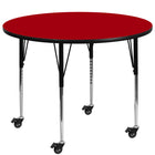 Flash Furniture Mobile 60" Round Thermal Laminate Activity Table - Red-Popular Round Activity Table