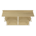Monarch Specialties 2222 48"L Accent Table - Natural/White Metal Hall Console-9