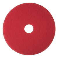 3M Red Buffer Pad - 12" Diameter - 5 Pack-Can be used for everyday cleaning under an automatic scrubber